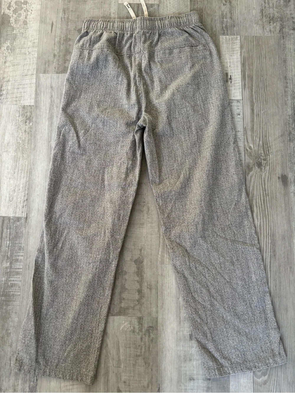 Men's Gray Drawstring Casual Linen Pants